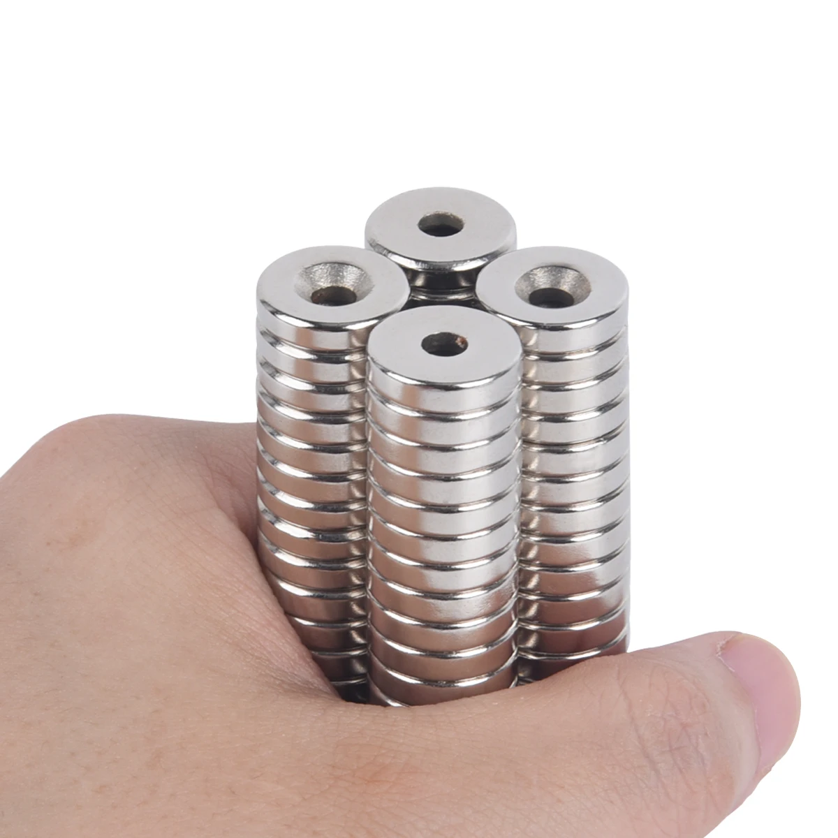 Small Powerful Fridge Magnets Strong Magnetic Countersunk Hole Disc N35 Round Rare Earth Permanent Neodymium Magnet for Organize
