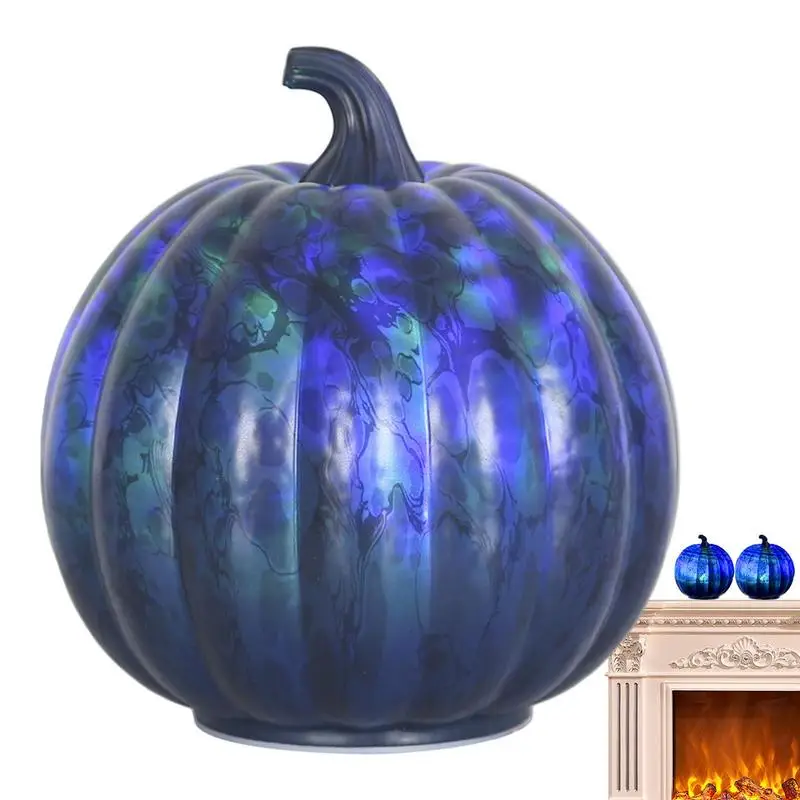

Glass Pumpkin Lights Glass Pumpkin With LED Light Battery Operated Halloween Glass Pumpkin With LED Light For Table Top Window