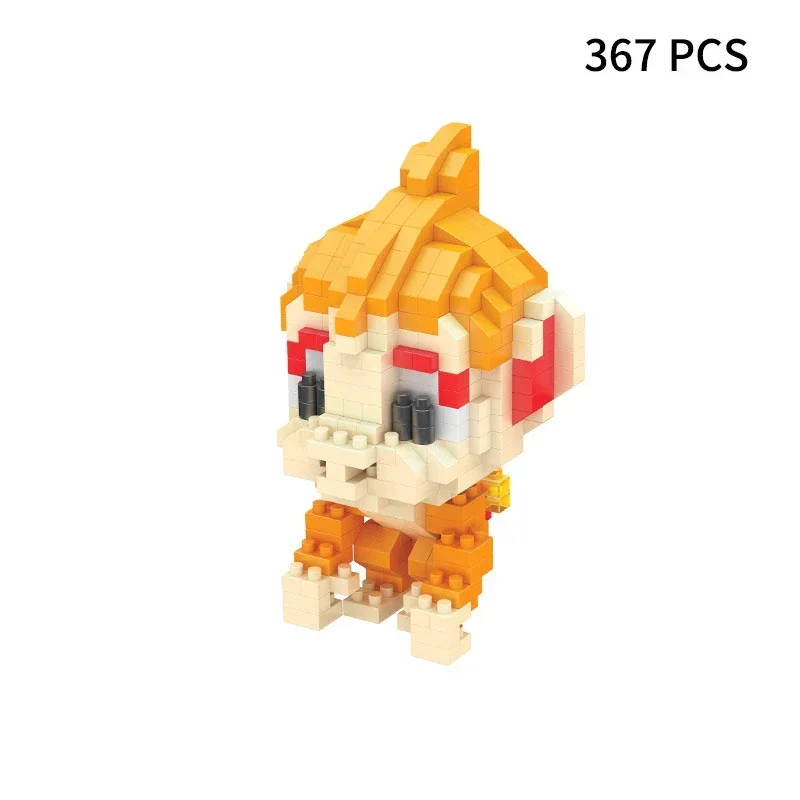 Blocks Small Cartoon Mini Building Block Pikachu Charizard Eevee Mewtwo Anime Assemble Action Pokemon Model Dolls Toys mini doll ornaments
