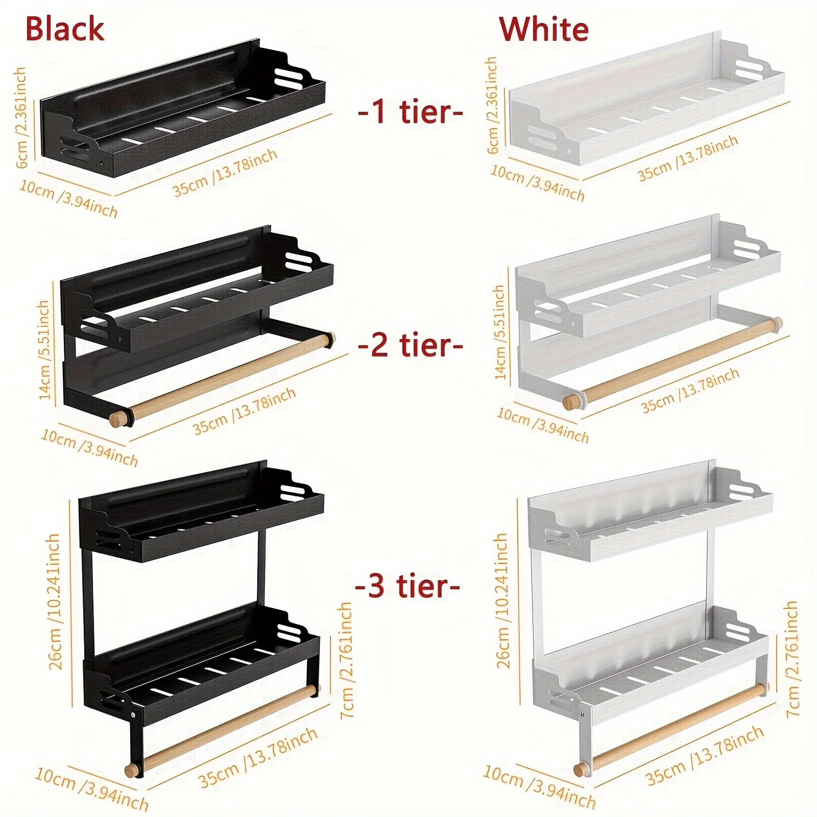 refrigerator shelves,Strong magnetic absorption rack,spice rack,With paper roll holder,Kitchen supplies storage rack With hook 3