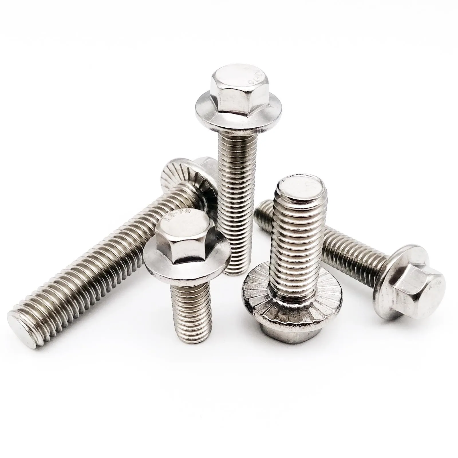HZYUEGOU M4 M5 M6 M8 M10 M12 A2-70 304 Edelstahl GB5787 Sechskant-Flanschschraube mit gezahntem Flansch und Kappenschraube – Detail 3