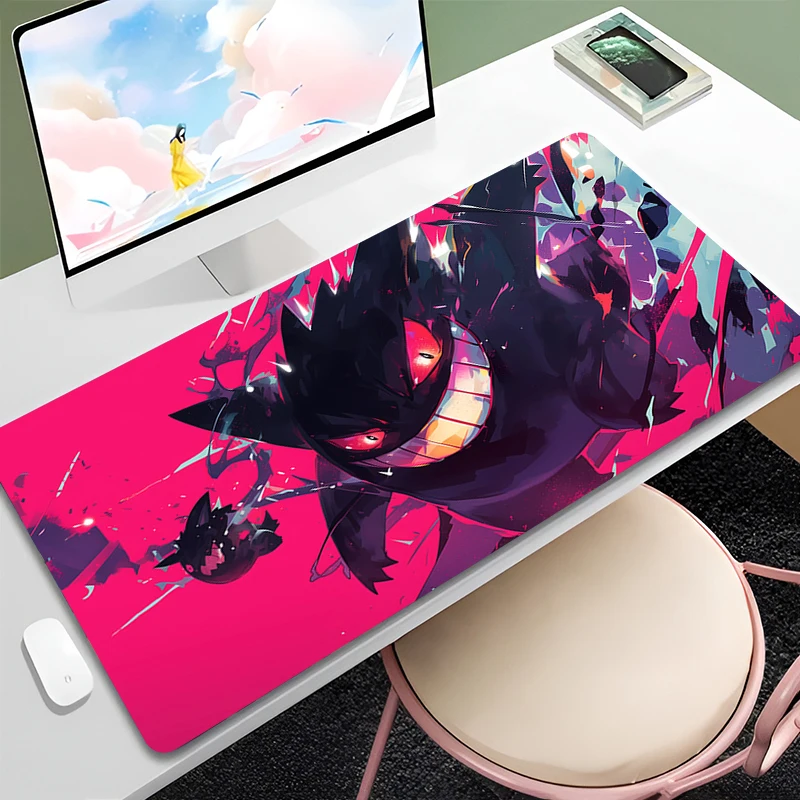 

P-Pokemones G-Gengar Cute Mouse Pad Laptop Large Office Table Mat Keyboard Accessories Anti Slip Mousepad Custom Computer Carpet