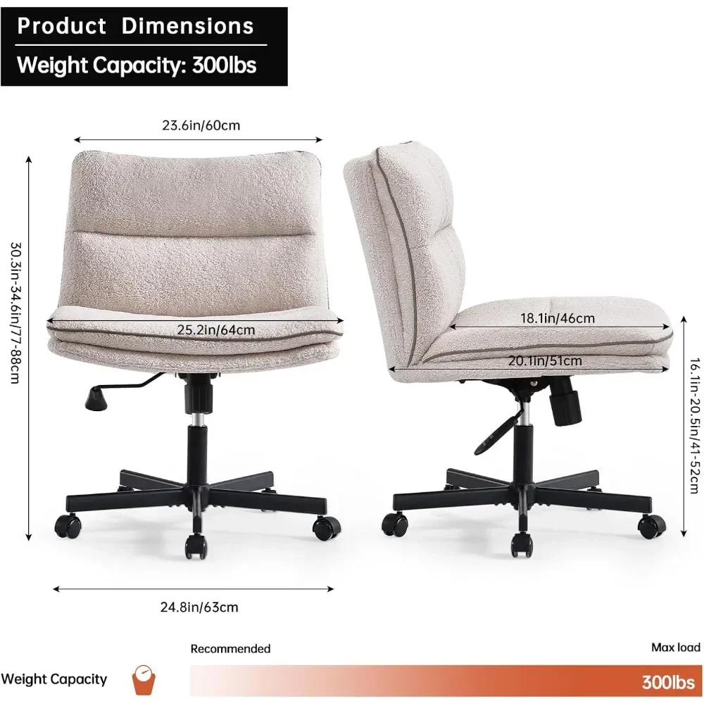 "ergonomic swivel desk chair with faux fur seat for comfortable home office use"