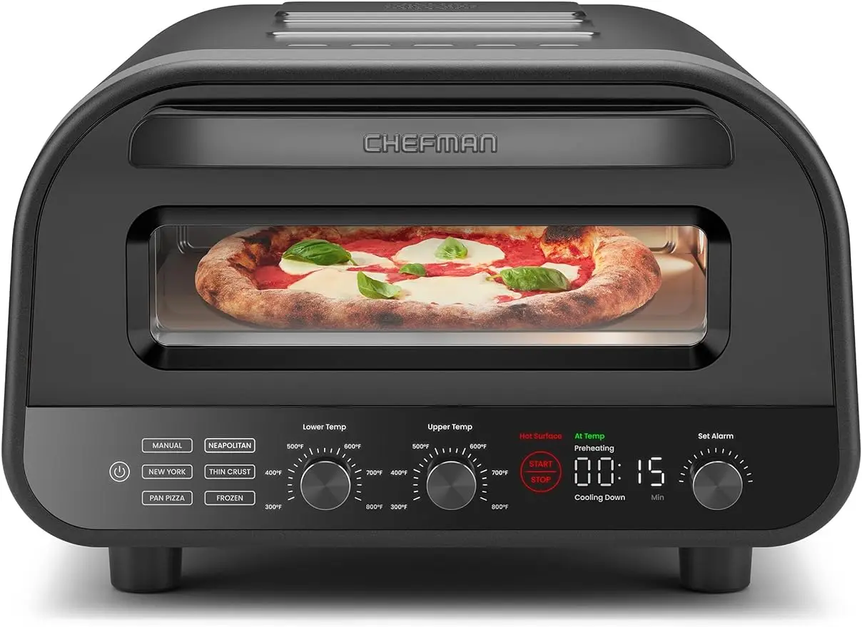 

Indoor Pizza Oven - Makes 12 Inch Pizzas in Minutes, Heats up to 800°F - Countertop Electric Pizza Maker with 5 Touchscr