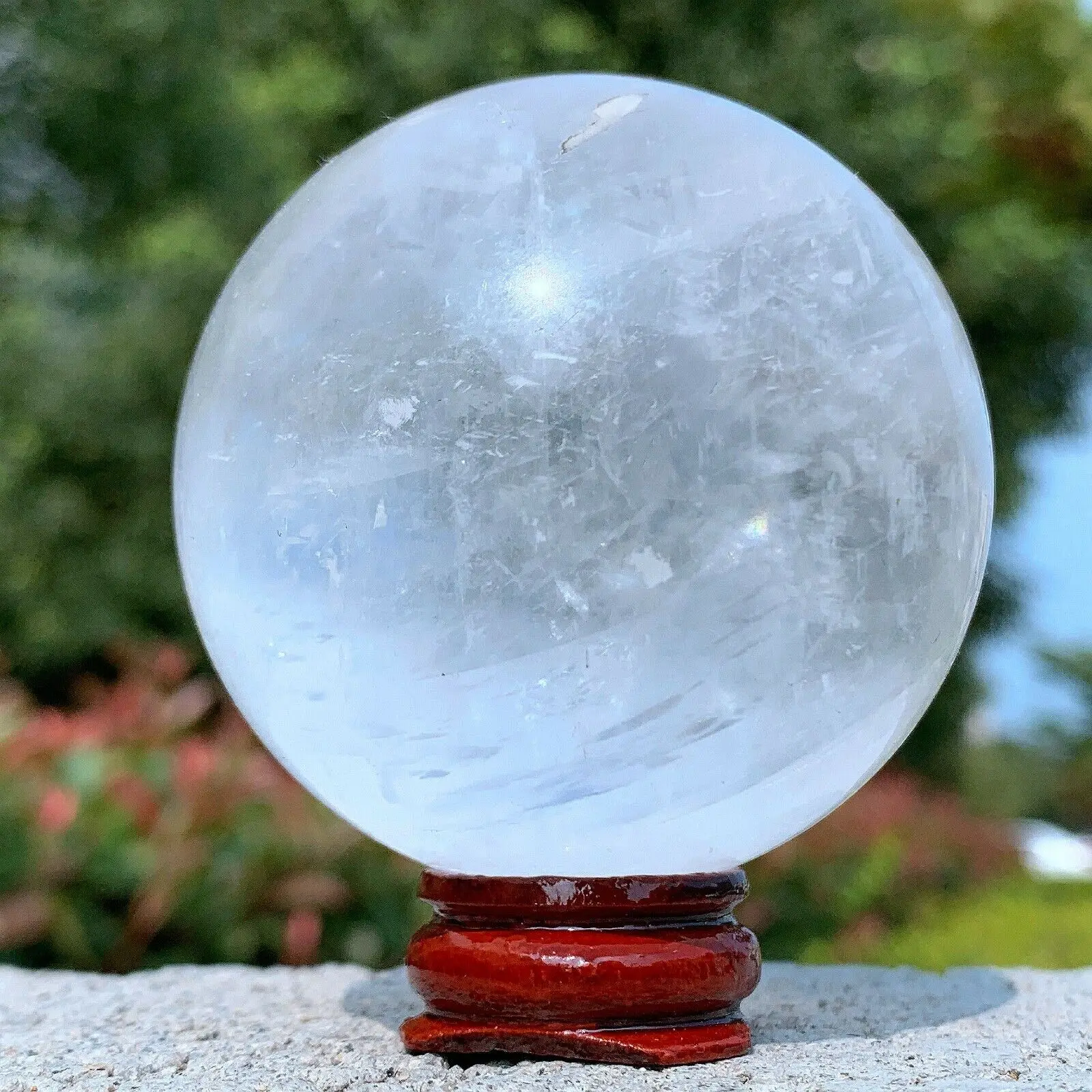 Natural White Calcite Quartz Sphere Crystal Ball Specimen Healing 5