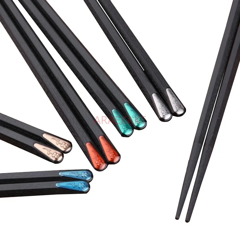 

Палочки для еды, на одного человека, одна пара, заостренный нескользящий сплав, быстрые палочки, высококачественный домашний набор