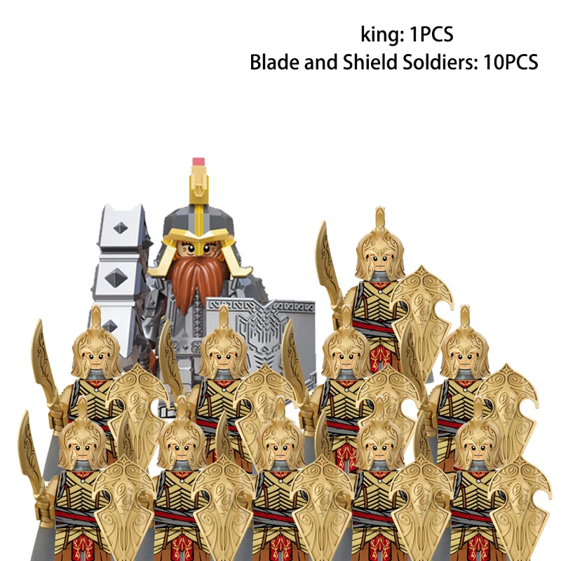 9PCSDIY Medieval Elf Soldaten Schutz Action Puppe Mini Baustein Puppe Montage Baustein MOC kinder Spielzeug – Detail 2