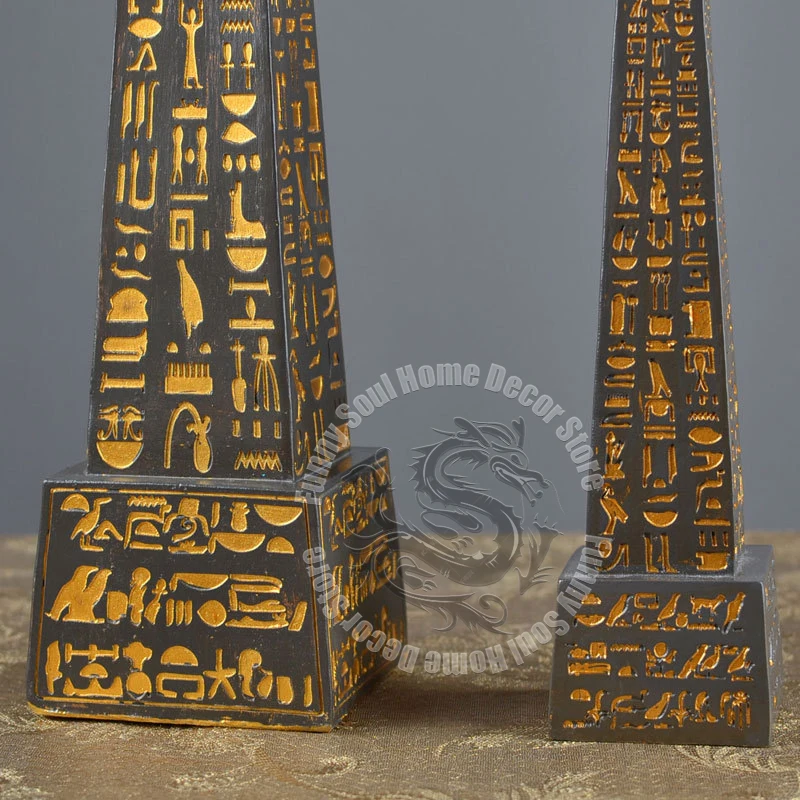 Egyptian Pharaoh Obelisk Resin Sculpture Model Ancient Pyramid Travel Souvenir Home Decor Artifact 20cm/32cm Desk Decor Gift - Image 3