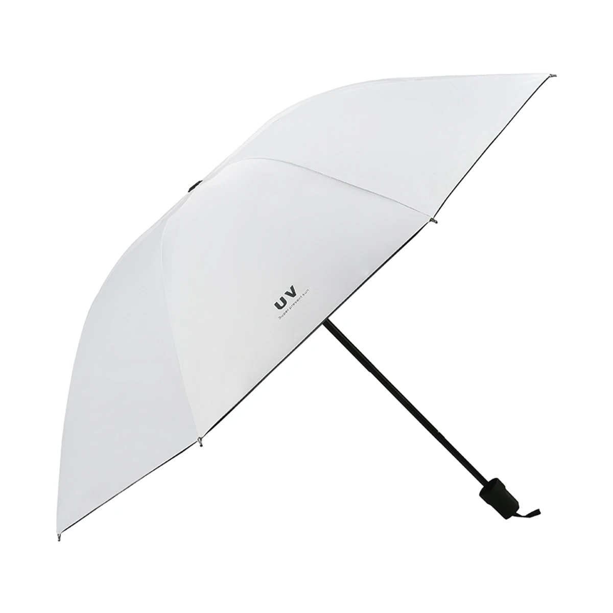 Regular Manual Version Thick Pole Sun Black Rubber Umbrella Three Fold UV Protection Rain and Shine Dual-Purpose 1 piece