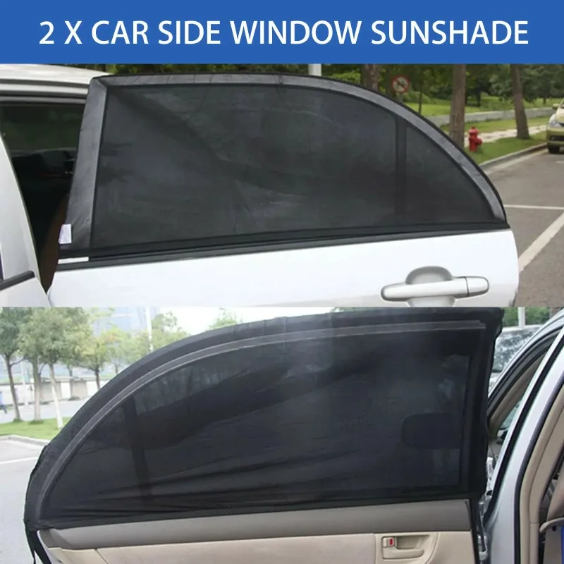 2/4pcs Auto SunShade Side Rear Window Screen Cover Sunshade Mosquito ...