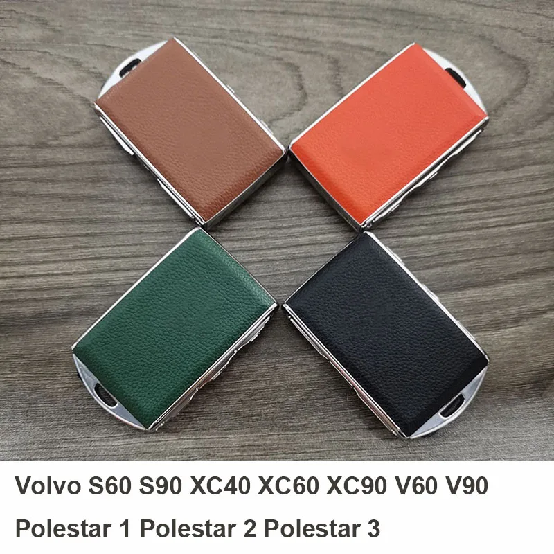 고급 가죽 합금 자동차 키 케이스 키 볼보 S60 S90 XC40 XC60 XC90 V60 V90 Polestar 1 Polestar 2 Polestar 3 용 쉘 교체