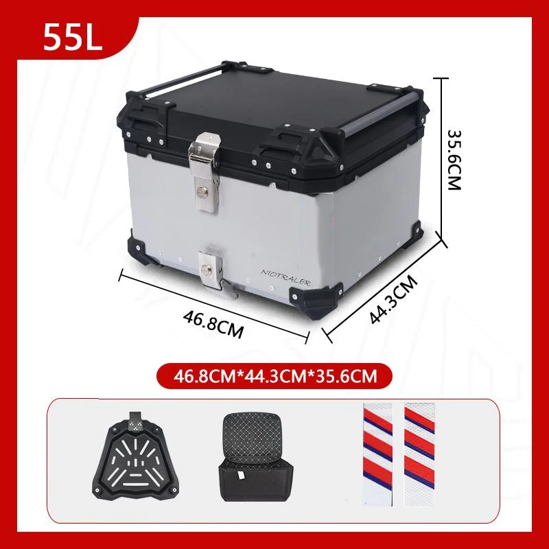 空箱 55L Motorcycle Tail Box Helmet Box Universal Aluminium Top
