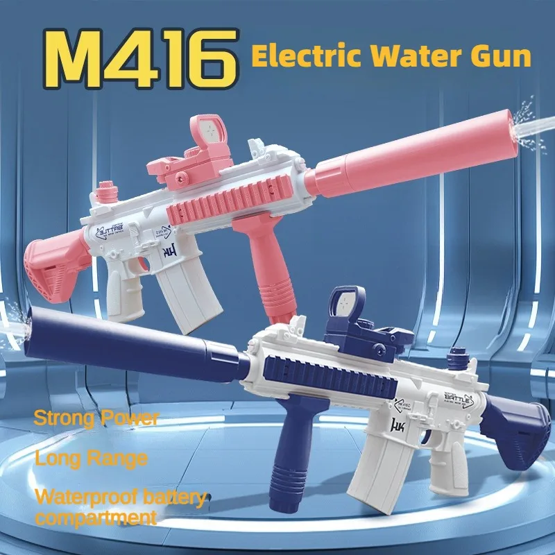 Kids Electric Water Gun Pistol Shooting Toy Full Automatic Summer Beach Outdoor Shoot Fun Toys For Children Boys Girls Adults