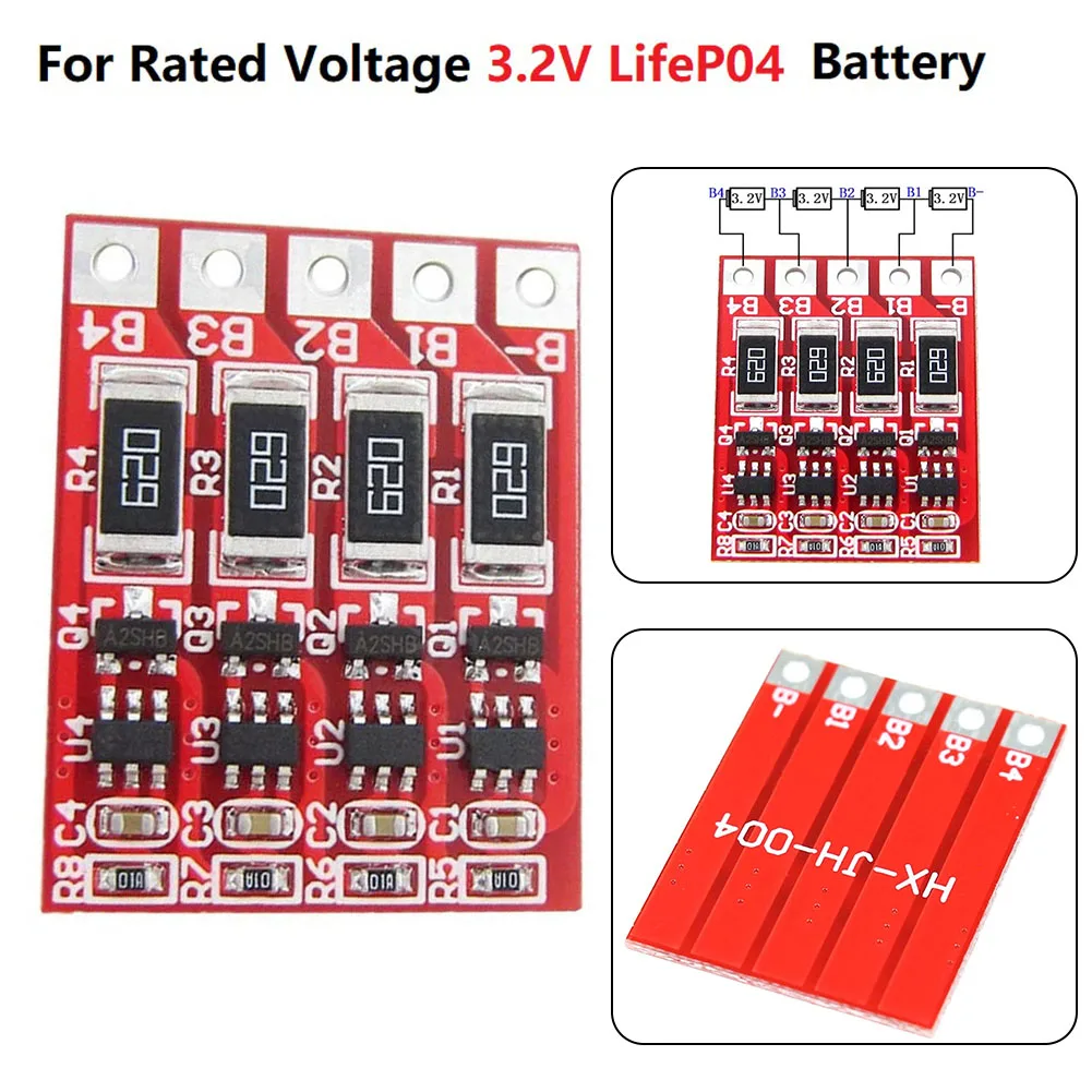 

BMS 4S 12,8 В, защитная плата для литиево-железного аккумулятора LiFePO4 с балансировочной платой для номинального напряжения 3,2 В, батарея LiFePO4