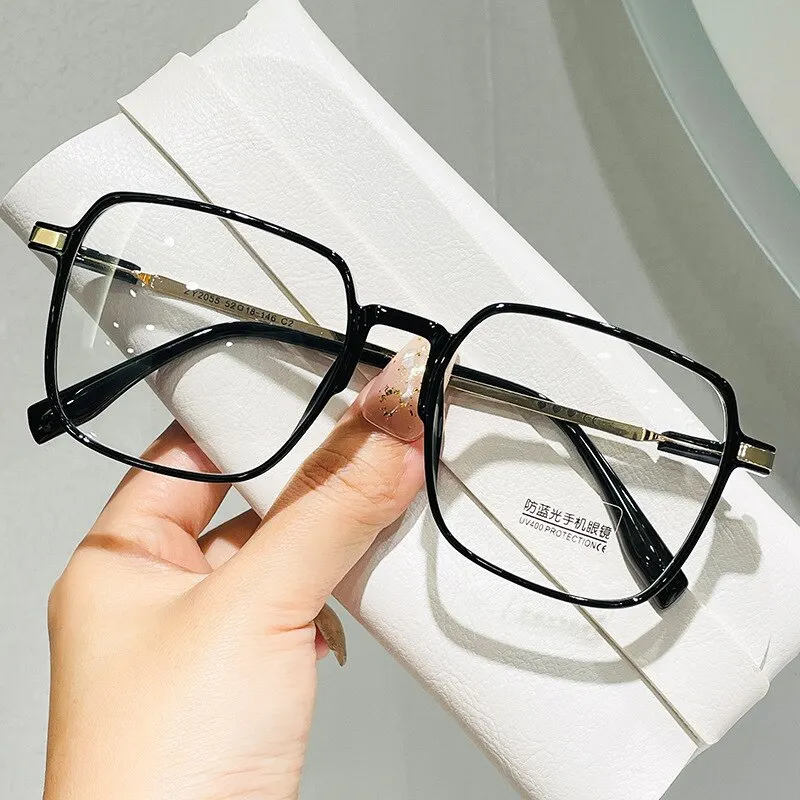 Quadratische blaue Licht blockierende Brille Mann und Frau schwarz übergroße optische Brille Vision Brille großen Rahmen Computer Brillen – Detail 3