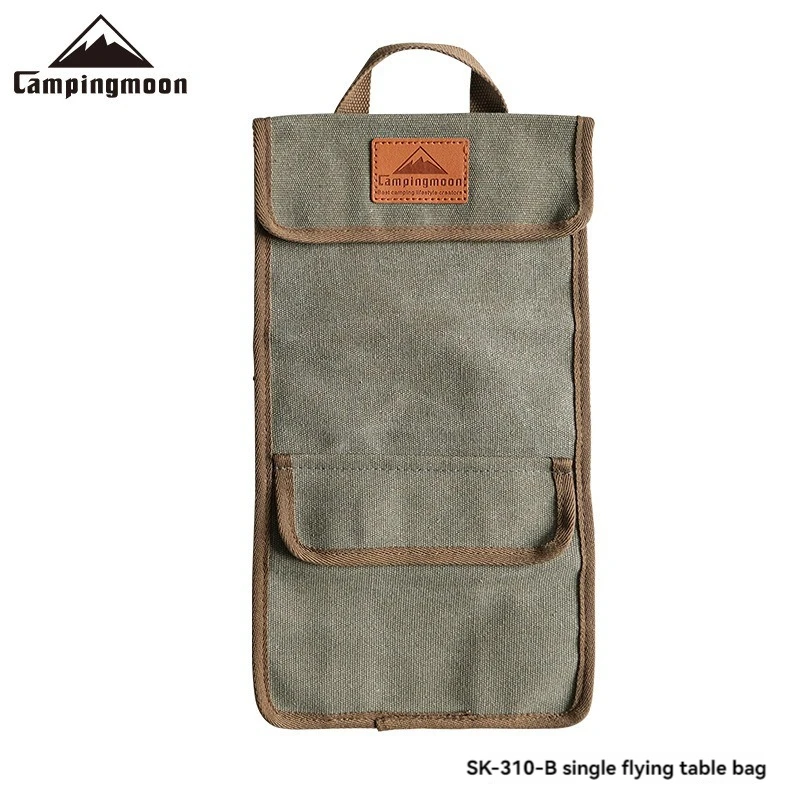 CAMPINGMOON Outdoor Camping Equipment Stainless Steel Single Flying Table Bag Hand-held Thick Canvas Bag Storage Bag