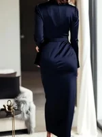 Autumn temperament goddess Hepburn style long-sleeved lace-tight waist dress for women - Image 6