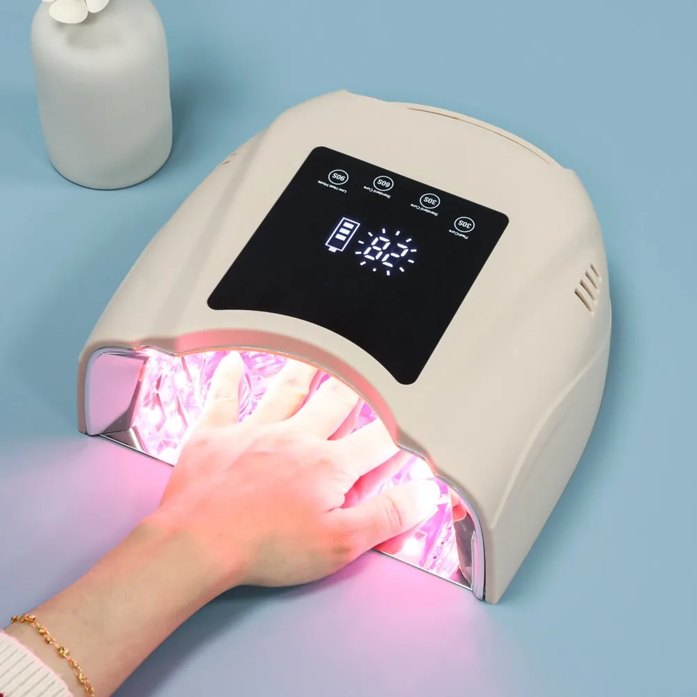 전문가용 메탈 패드 무선 네일 램프, 충전식 UV LED 램프, 네일 건조기