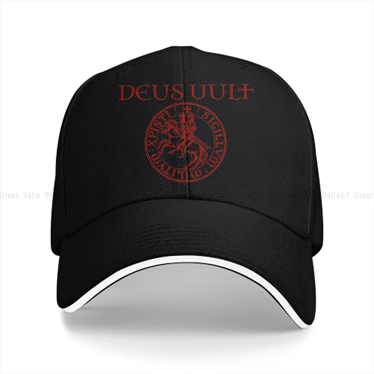 Dion Wear Men's Crusader Flexfit Baseball Cap – Athletic Fitted Hat With Cross Design, Silver Undervisor - View #5
