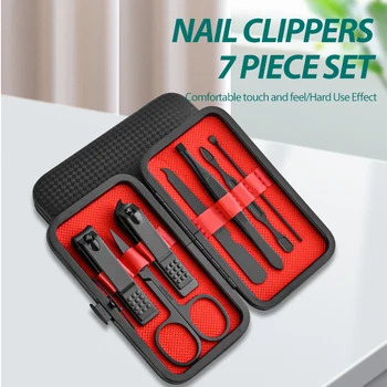 Home Nail Clipper 7piece Set Large Opening Manicure Tool Unisex Mini Compact Gift Eyebrow Clip Tweezers 1