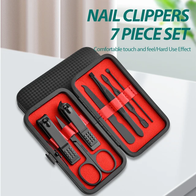 Home Nail Clipper 7piece Set Large Opening Manicure Tool Unisex Mini Compact Gift Eyebrow Clip Tweezers 1