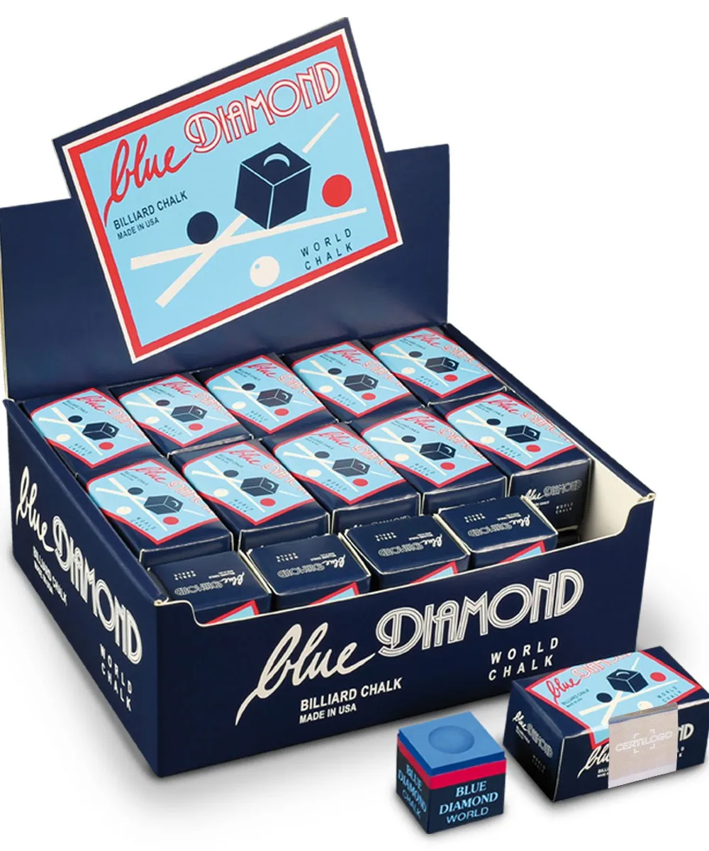 Original Certificate Longoni Blue Diamond Billiard Snooker Pool Chalks
