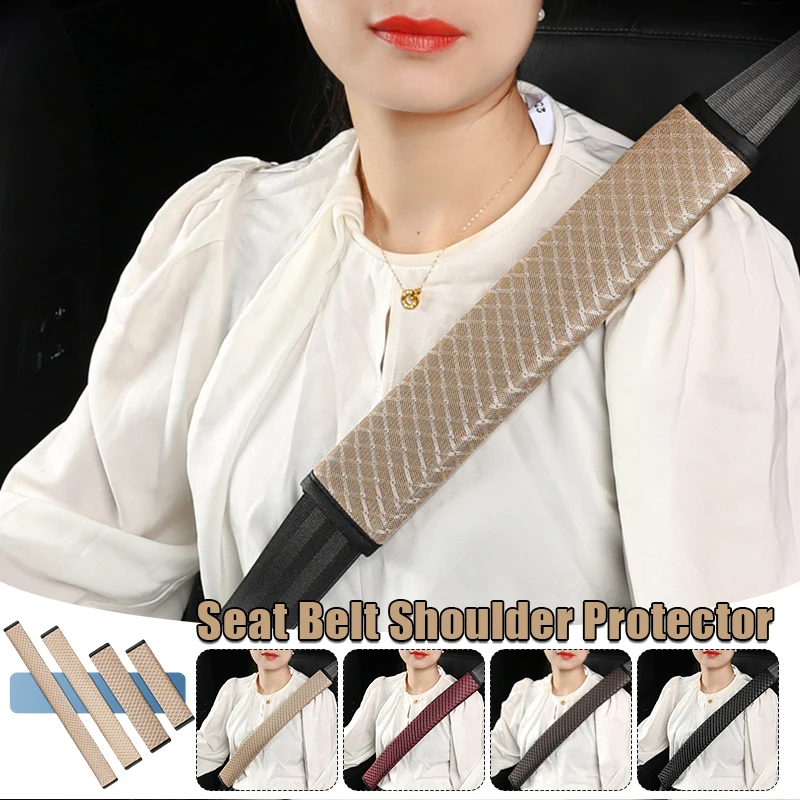 

Car Seat Belt Shoulder Cover Breathable Grid Shoulder Cover Extended Truck Seat Belt Protective Cover Car Interior Supplies