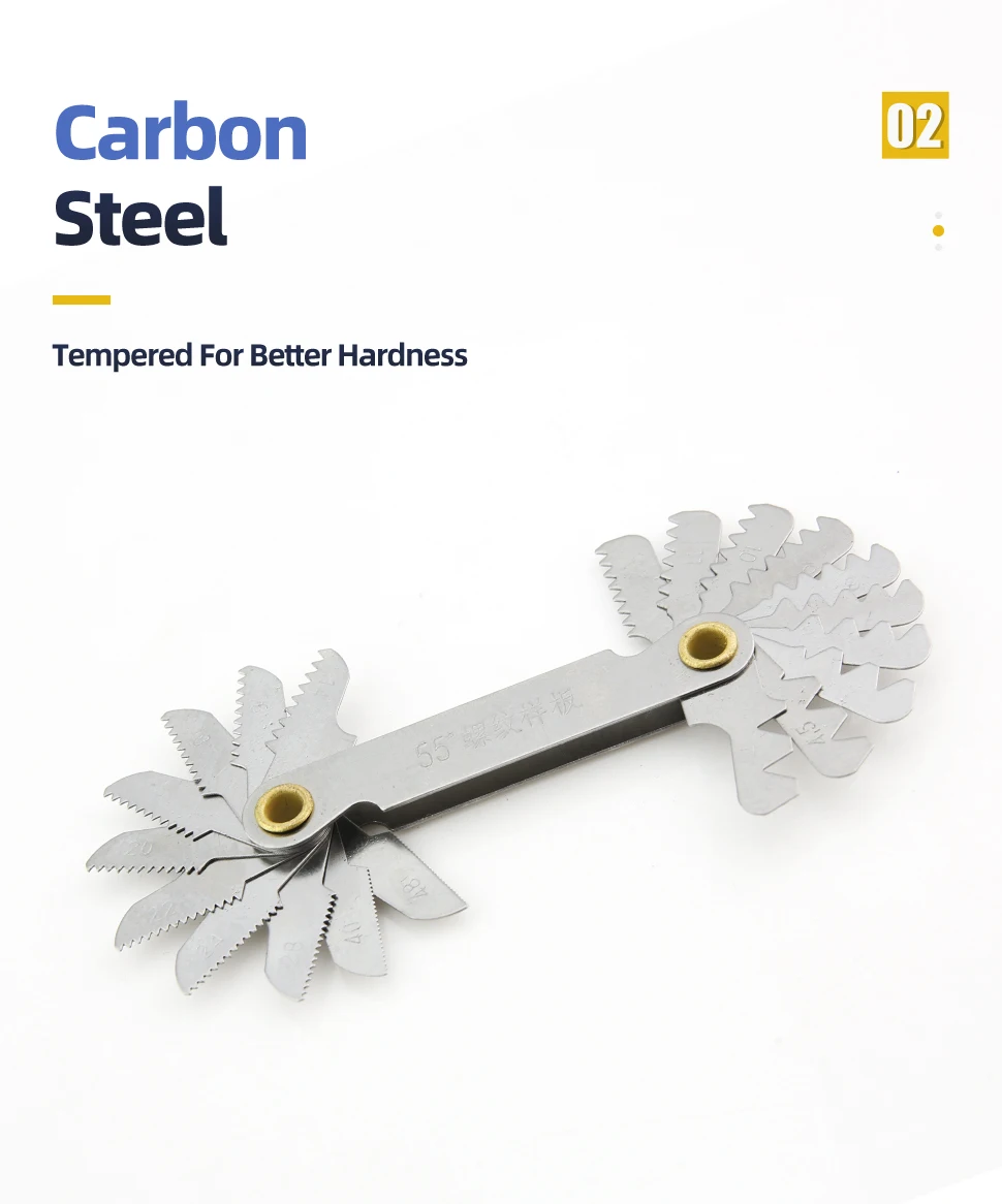 Description Picture 3 of item55/60 Degree Thread Plug Gauge Metric Imperial Gear Tooth Screw Pitch Gauges Carbon Steel Measuring Tool Tap Thread Measurement