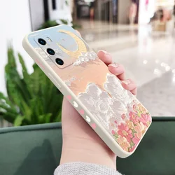 Artistic Oil Flower Design Liquid Silicone Phone Case - Elegant and Durable Cover for Mate30 (White 1)