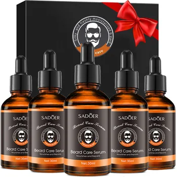 Essenza per la cura della barba da uomo, 5 pezzi, appositamente progettata per rendere la barba liscia, folta e sana, nutriente e riparatrice