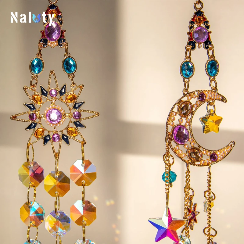Tree of Life Crystal Prism Suncatcher Wind Chime for Home and Garden Decoration