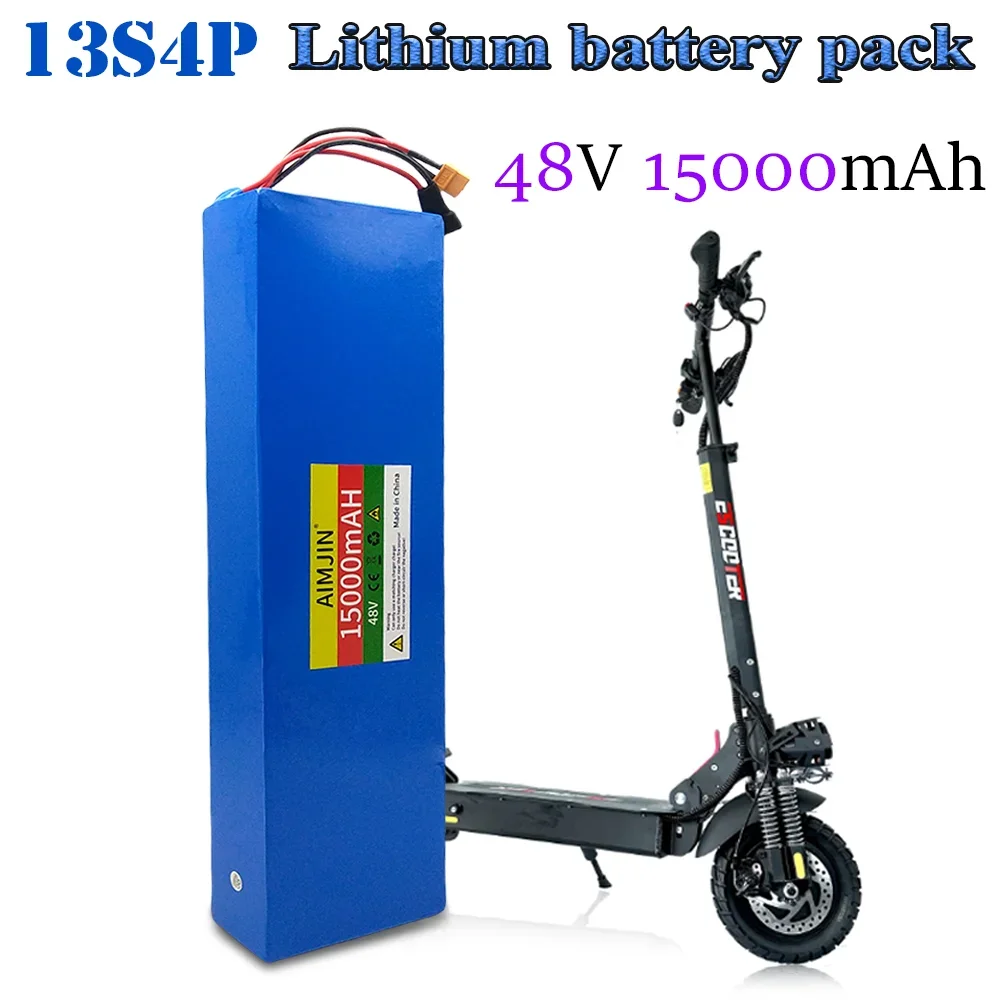 Batterie Lithium 48V 15Ah Pour Kugoo M4 / M4 Pro / Max Speed - 13S4P 18650 - Connecteur XT60 - 400x110x50mm