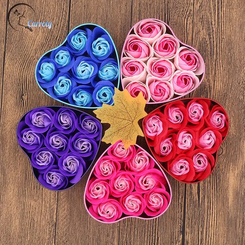 

9pcs Soap Rose Flowers Bear Gift Box Xmas Birthday Valentine Wedding Gifts