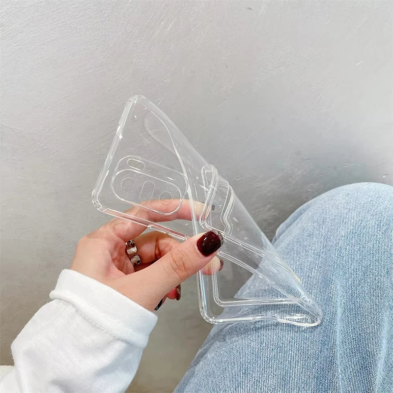 Transparent Card Slot Wallet Case - Shockproof Soft Clear Cover