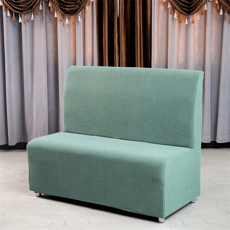 Stretch Armless Sofa Cover Hotel Sofa Slipcover Restaurant Elastic Polar Fleece Spandex Couch Slipcovers Home Internet Bar Cafe 5