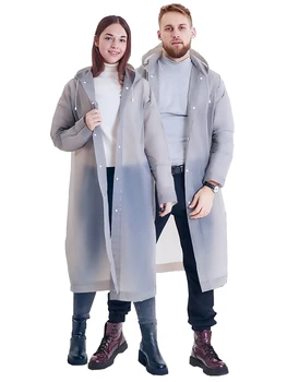 Thick drawstring EVA raincoat, outdoor travel and fishing raincoat, portable long waterproof one-piece raincoat