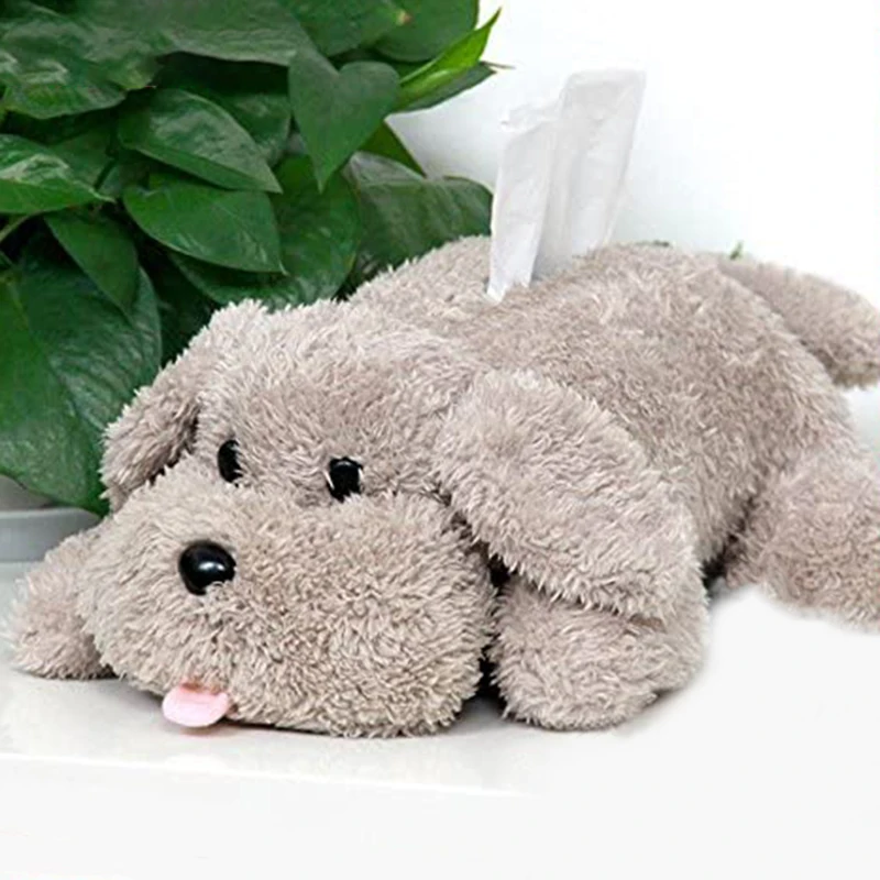 Plush Dog Toy Tissue Holder Cartoon Tissue Cover Paper Holder Napkin Box Paper Storage Box 2