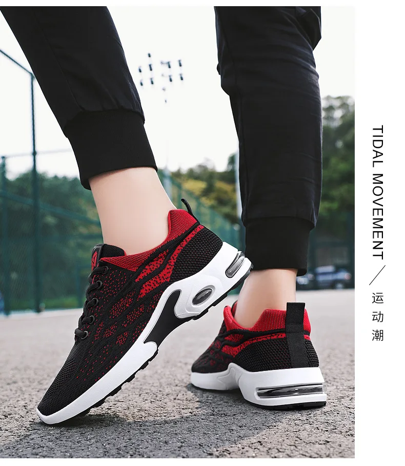 Original Navy Blue Mesh Sneakers Men's Breathable Trainers Man Casual Trekking Basketball Sports Shoes For Men Wedge Sneakers