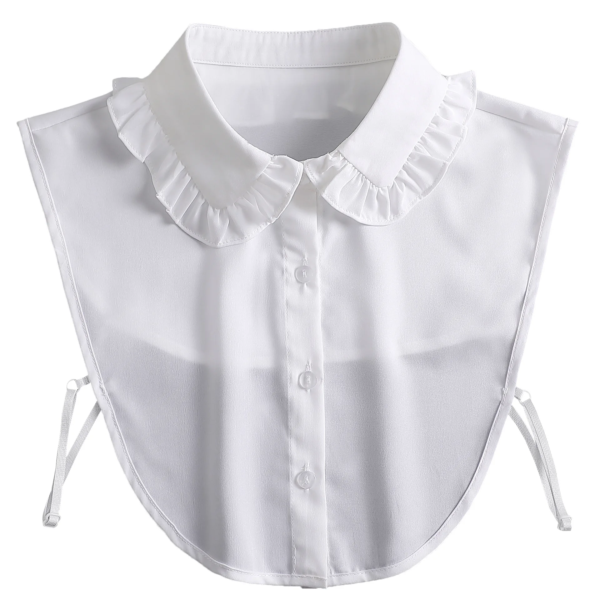 Vintage Lace Front Tie White Detachable Faux Collar