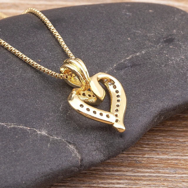 Nidin – collier avec pendentif en forme de cœur pour femmes, Design créatif en spirale, chaîne de clavicule, ras du cou, mignon, bijoux en Zircon