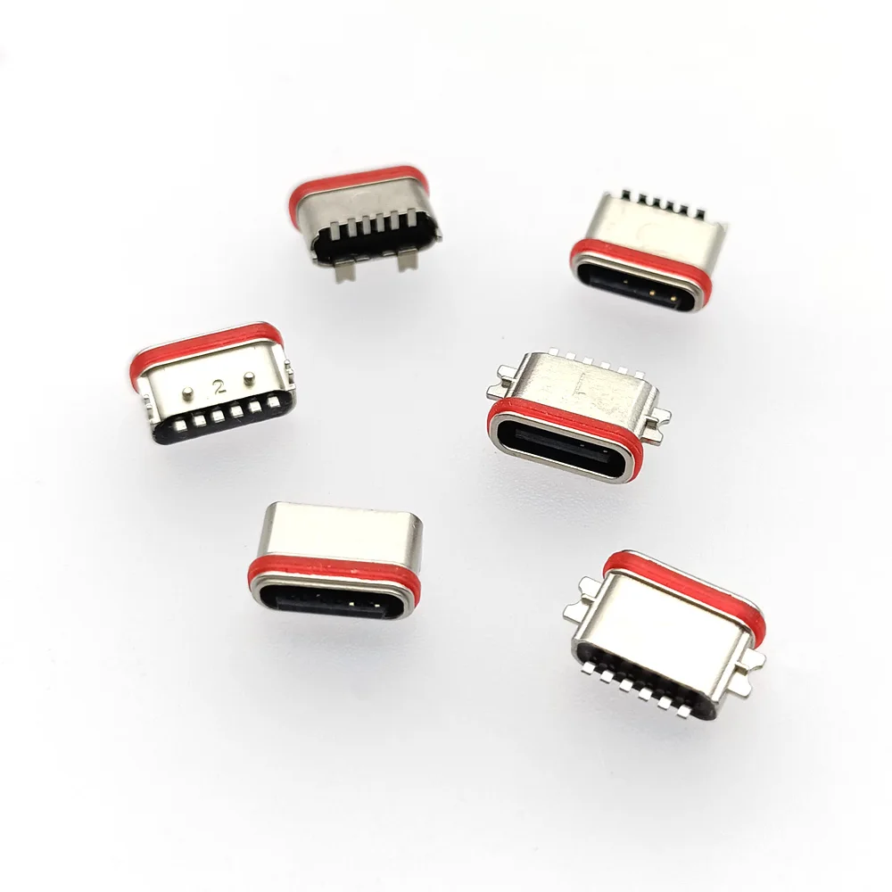 SMT 소켓 커넥터 USB 3.1 암 SMD DIP IPX7 방수 C타입, 화웨이 삼성 레노버 PCB 디자인 DIY 고전류, 6 핀
