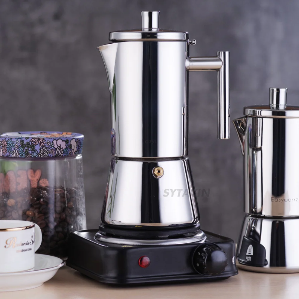

Stainless Steel Coffee Moka Pots Espresso Maker Espresso Coffee Machine Suitable for Induction Cooker Gas Heating Kitchen Tools