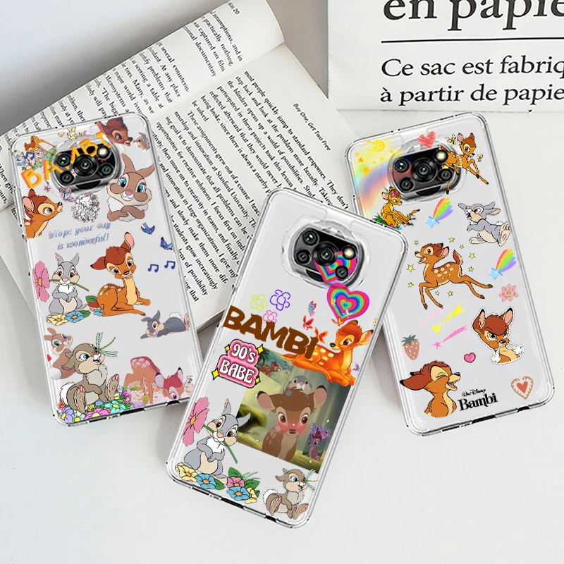 

Disney Art Bambi Fashion Cool For Xiaomi Mi Poco F5 F4 F3 F2 X5 X4 X3 M6 M5 M5S M4 M3 Pro GT NFC 5G Transparent Phone Case