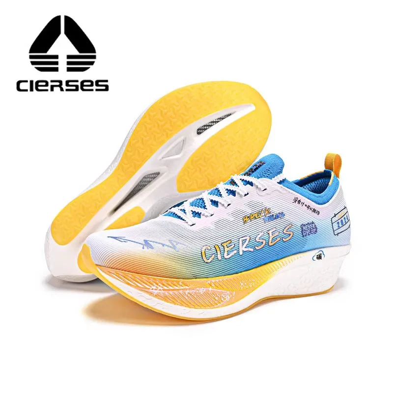 CIERSES Carbon fiber plate Marathon Running Racing Shoes  Men Professional Stable Support Shock-relief Rebbound Road Sneakers 5
