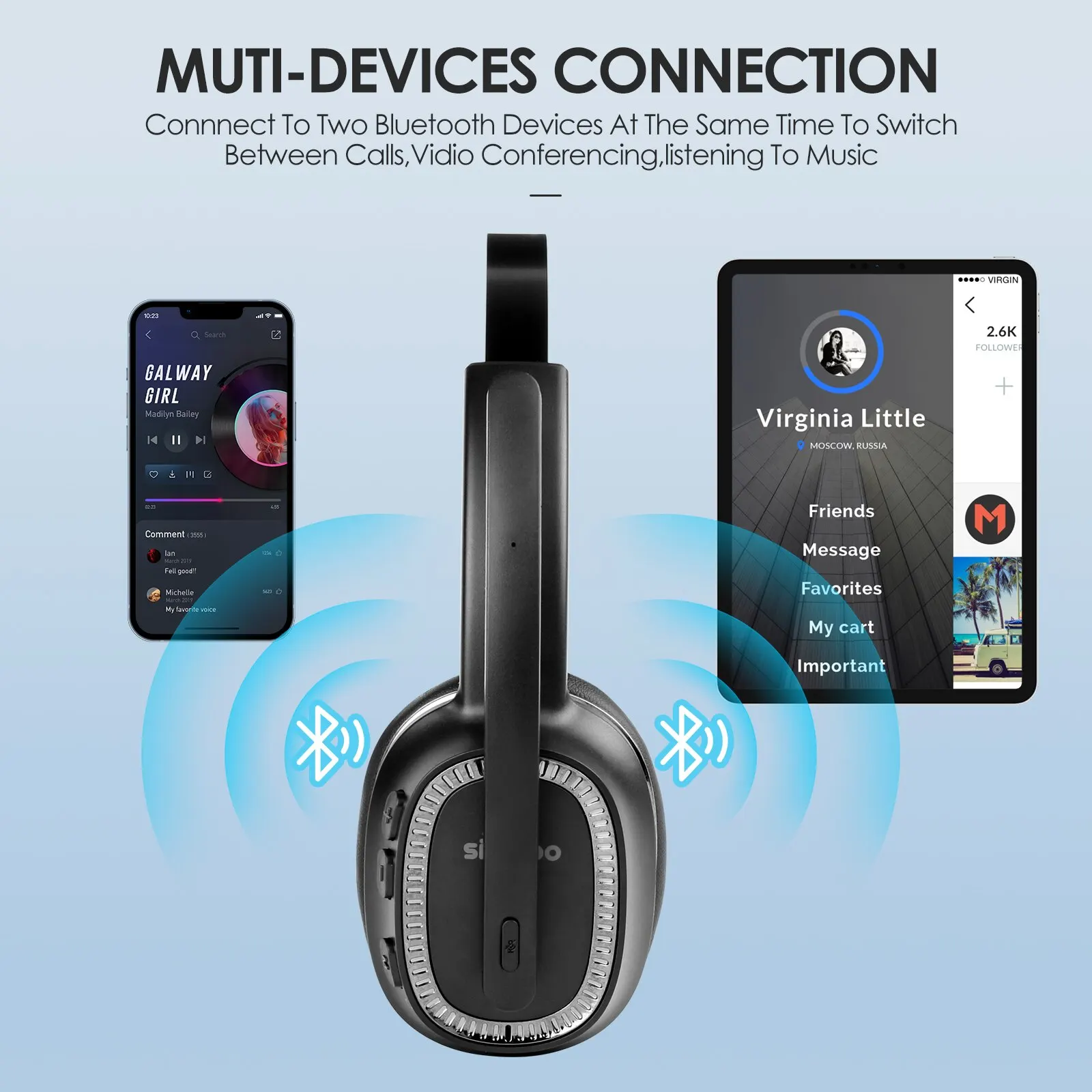 Siindoo JH-101 Call Center Headset with Mic Noise Cancelling