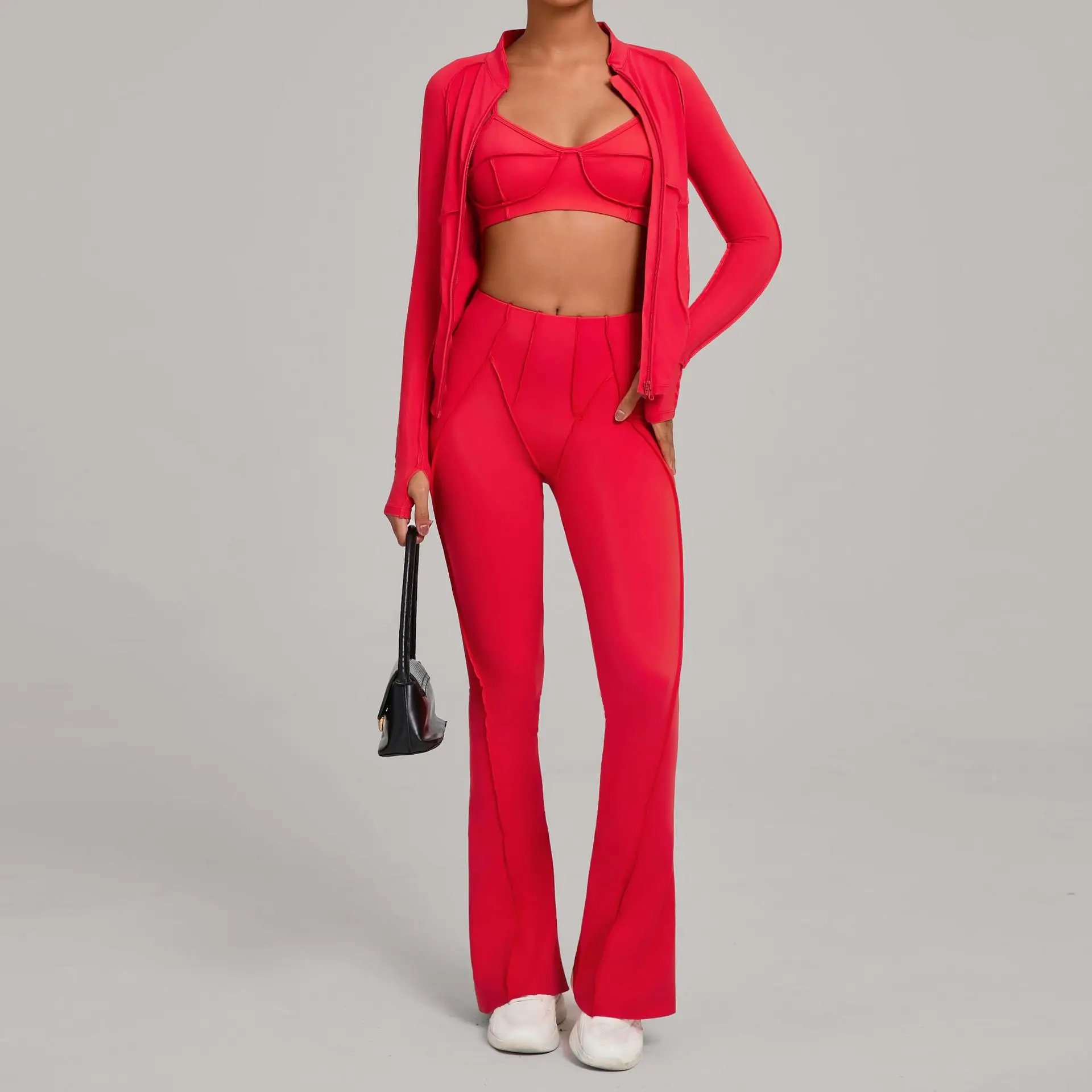 Yoga Set 2/3PCS Sports Outfits Women Clothes Fitness Tracksuit Gym Legging Workout Long Sleeved Female Bra Yoga Suit Sportswear 2