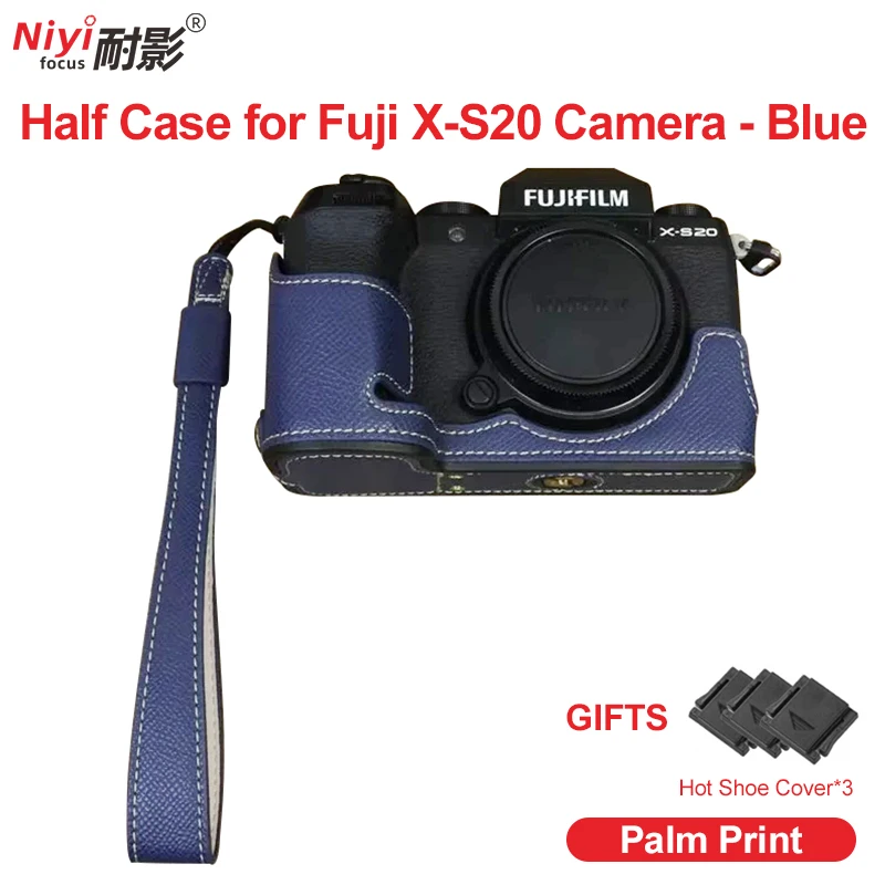 本革カメラベースケース,ハンドル付きパームプリント,Fujifilm X