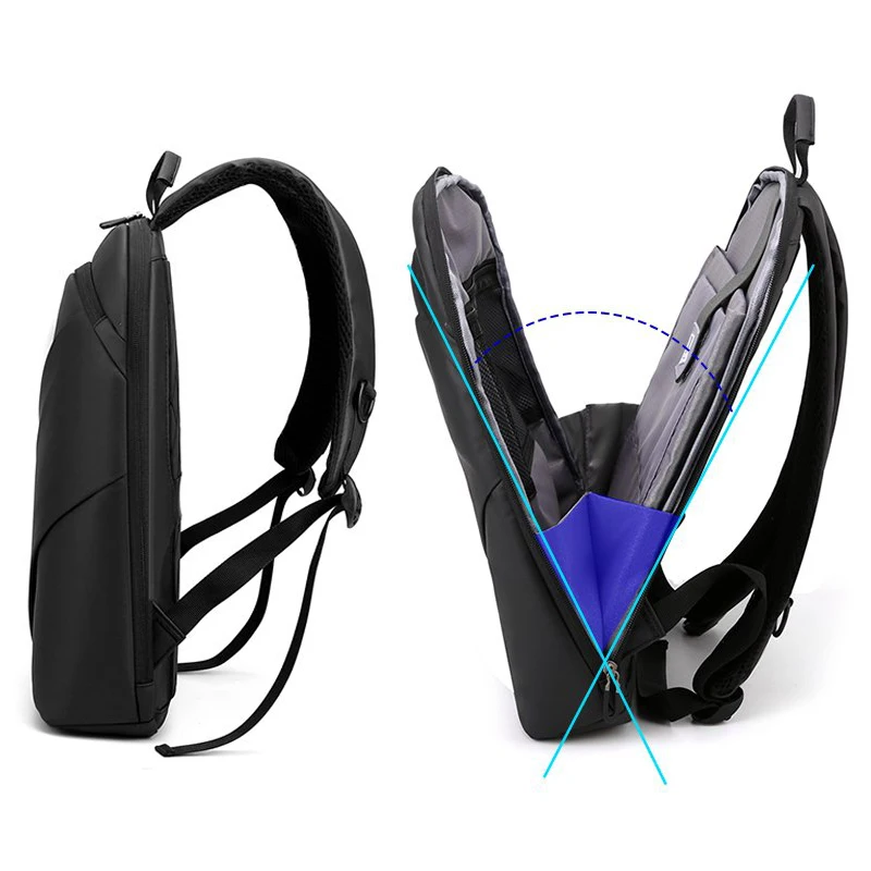 Men Slim Laptop Backpack 15.6 Inch Ultra Thin Business Travel Backpacks Waterproof Large Capacity College Students School Bags