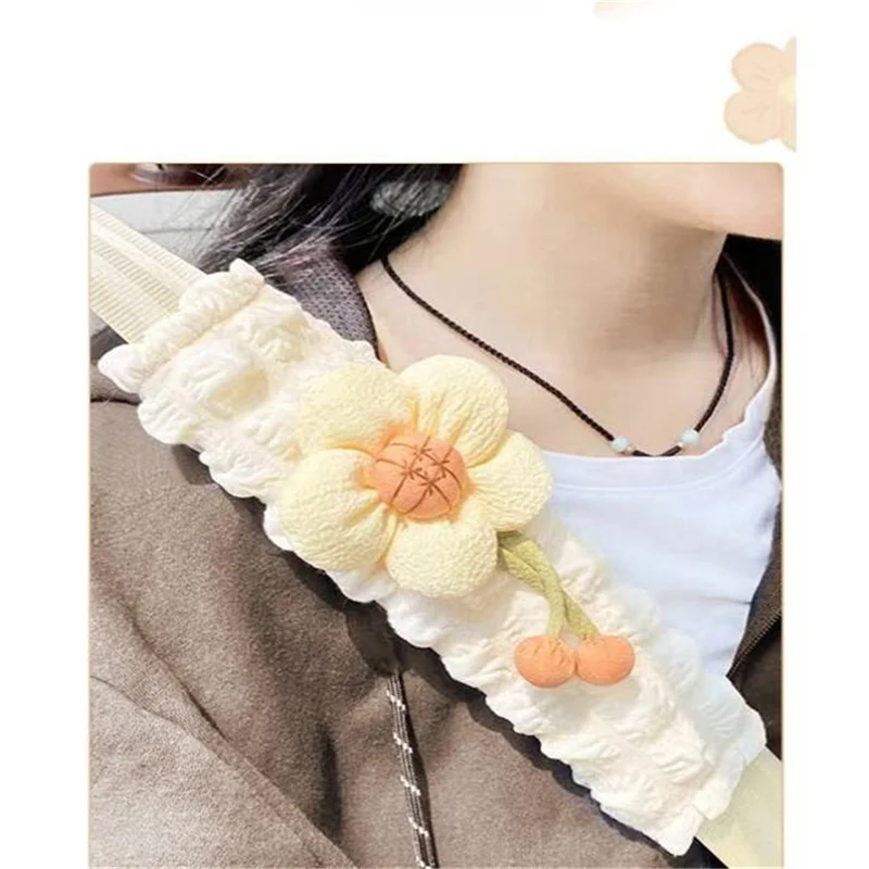 

Car Seat Belt Shoulder Protector Cute Cartoon Car Safety Belt Car Interior Supplies Insurance Belt Cover Plush Car Accessories