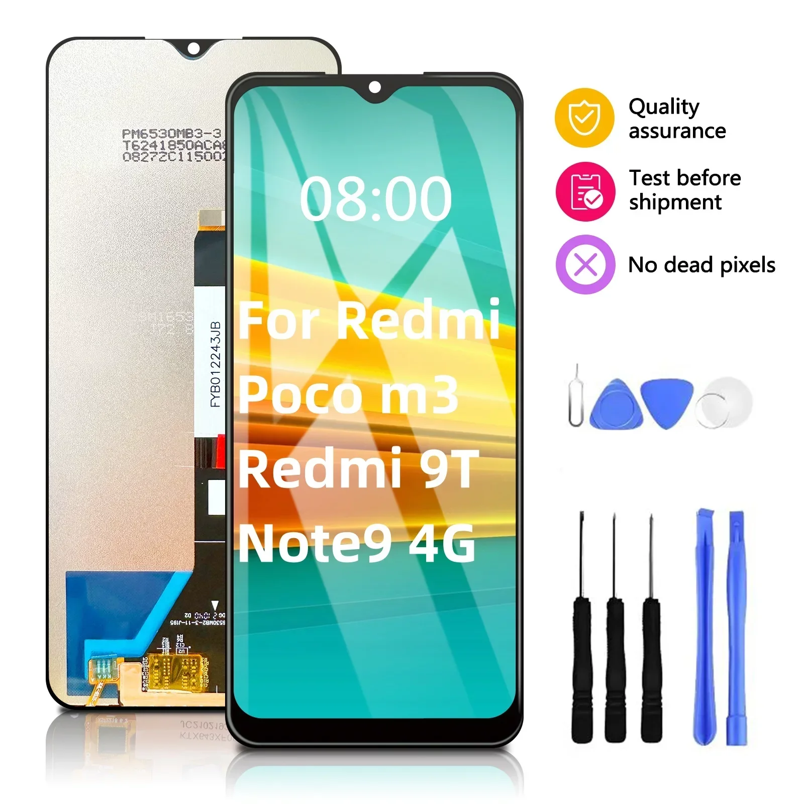 ЖК-дисплей 6,53 дюйма для Xiaomi Poco M3 M2010J19CG Redmi 9T Note9 4G M2010J19SC, сменный сенсорный экран с дигитайзером в сборе